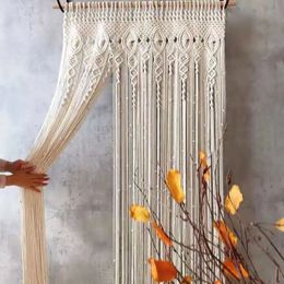 Tapestries High Quality Macrame Wall Hanging Woven Tapestry Door Hanging Room Divider Curtains Wedding Curtain Boho Wall Backdrop Decor 231122
