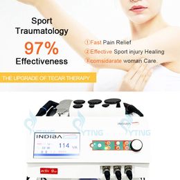 2 Handles Tecar Therapy Diathermy Indiba CET RET RF Machine Physiotherapy Pain Treatment Face Lifting Cellulite Reduction