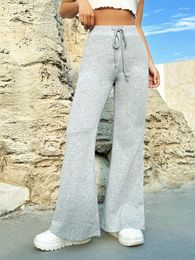 Women's Pants Bolopi Flare Solid 2023 Women In Winter Sweatpants Y2K Outfits Bottoms Casual Christmas Clothing