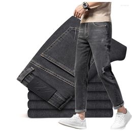 Men's Jeans Autumn Slim Straight Leg Ripped Holes Design Ankle Length Stretch Casual Denim Pants Fashion Streetwear 28-40