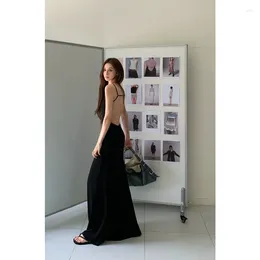 Casual Dresses Party Backless Sexy Dress Sleeveless Long Maxi Black Bodycon Slip Women Holiday Club