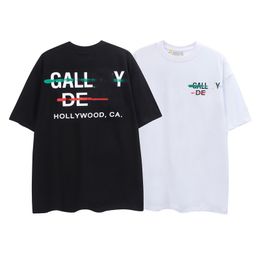 Designer Men's T-shirt Red Green Painted Letter Printing Loose Round Neck Cotton Short Sleeve Black and White T-shirt Couple