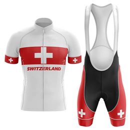 New 2022 Switzerland Cycling Team Jersey 19D pad Bike Shorts Set Quick Dry Ropa Ciclismo Mens Pro BICYCLING Maillot Culotte Wear214r