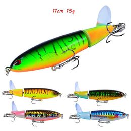 11cm 15g Pencil Fish Hook Hard Baits & Lures 6# Treble Hooks Fishhooks 8 Colours Mixed Propeller Plastic Fishing Gear 8 Pieces Lo259z