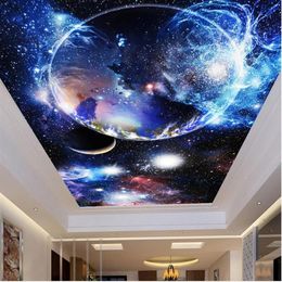 Пользовательские 3d потолочные фрески Звездное небо 3 d обои для стен гостиной спальни 3d потолочный фон современные обои2339
