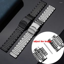 Watch Bands Solid Stainless Steel Bracelet For Diving Mesh Band 18/20/22/24mm Strap With Folding Buckle Brushed Polished Clasp