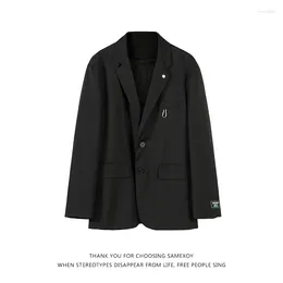 Men's Suits Mens White Blazers For Korean Fashion Trends Streetwear 2023 Arrival Suit Tops Jacket Loose Black Dress Coats Male Clothing