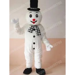 Adult Size Cute Snowman Mascot Costumes Halloween Cartoon Character Outfit Suit Xmas Outdoor Party Outfit Unisex Promotional Advertising Clothings