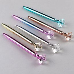 New Metal Glitter crystal Ballpoints Pen Diamond Ballpoint Pens StudentSchool Gifts Stationery Office Writing Signature Supplies Scufg