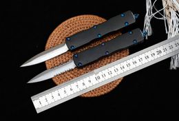 MICRO TECH Dirac AUTO Knife 3.07" ELMAX Double Edge Blade, Black Aluminium Handles, Camping Outdoor Tool Tactical Combat Self-defense Pocket EDC Knives