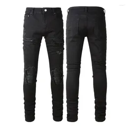 Men's Jeans High Quality Slim Streetwear Fashion Black Ripped Y2k Skinny Hip Hop Pencil Denim Trousers Casual Pants For Men