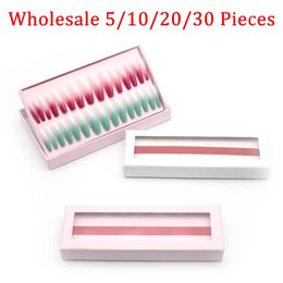 False Nails Press On Nail Boxes For Packaging Box Empty Pink/White Empty Luxury Wholesale 5/10/20/30 Pieces Nail Tip Box Storage Accessories 231121