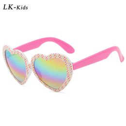 Other Fashion Accessories LongKeeper Kids Heart Shape Sunglasses For Girls Cat Eye Cute UV Protection Mirror Glasses Children Colourful Oculos De Sol J230422