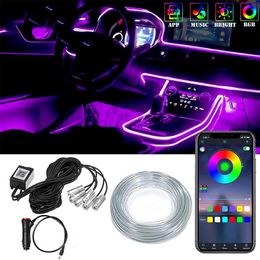 Car Interior Neon RGB Led Strip Lights 4 5 6 in 1 Bluetooth App Control Decorative Lights Ambient Atmosphere Dashboard Lamp3121