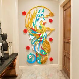 Wall Stickers Chinese Classical DIY Phoenix Acrylic Sticker 3D Stereo Living Room Entrance Restaurant Background Layout304A