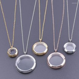 Pendant Necklaces 1Pc Mix Size Round Living Memory Po Relicario Locket Floating Chams Picture For Women Gift Jewellery