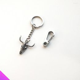 Keychains Wholesale 10 Style Keychain Bull Head Pendant Male And Female Key Chain Small Commodity Punk Gift 3D Die-casting