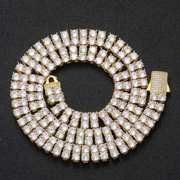 necklace moissanite chain 8mm Cubic Zirconia Tennis Tennis Round Diamond Shape Double Layer Gold Diamond Tennis