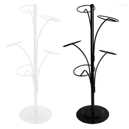 Jewelry Pouches Hat Display Stand With 5 Round Standing Hooks Modern Metal Baseball Cap Rack