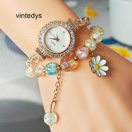 Luxury Watch New Fashion Diamond Inlaid Round Women's Watch Wrapped Pattern Free Adjustment Bracelet Quartz