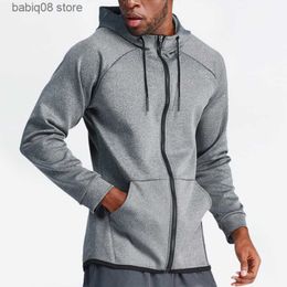 Gym Clothing Gyms Jacket Men High Quality Hooded Sports Coat Men Running Jackets Spostswear Men Zip Coat Bodybuilding Tracking Workout Hoodie T230422