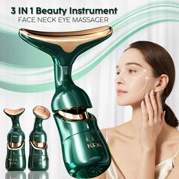 Face Care Devices 3in1 lifting device neck face eye massage slimming machine EMS beauty skin tightening wrinkle and antiaging massager 231121