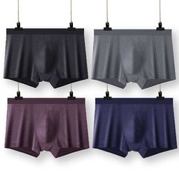 Underpants 4Pcs Or 8Pcs Lot 2023 New Style Mens Boxer Pantie Underpant Man Shorts Breathable Underwear Asia Size 5XL Y23
