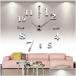 Wall Clocks Super Big Diy Clock Acrylic Evr Metal Mirror Personalised Digital Watches Y200109 Drop Delivery Home Garden Decor Dhyfz