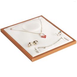 Jewelry Pouches Wooden Display Stand Necklace Holder Rack Chain Bracelet Freestanding Earrings Storage For Home Countertop Tabletop