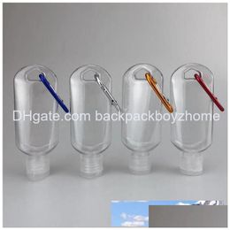 Packing Bottles 50Ml Empty Hand Sanitizer Alcohol Refillable Bottle With Key Ring Hook Outdoor Portable Clear Transparent Gel Eea154 Otagh