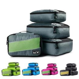 Duffel Bags 4PCS Travel Portable Packing Cubes Set Compressible Storage Luggage Organiser Shoe Bag Mesh Visual Lightweight Suitcase Bag 231122