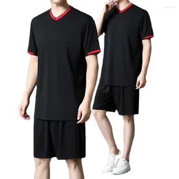 Men's Tracksuits Casual Sports Set Ice Silk Short Sleeved Summer Shorts Clothing Suits For Men T Shirt Sweatpants Tracksuit