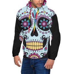 Men's Hoodies & Sweatshirts Sugar Skull Day Of The Dead Mexican Head Autumn Polyester Hoodie Streetwear Cool Long Sleeve Pullover