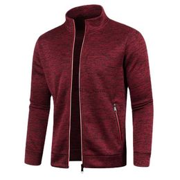 Men's Jackets 2022 Autumn Winter Men's Zipper Knit Long Sleeves Thin Cashmere Fashion Top Sweater CoatL231122