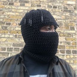 Beanie Skull Caps Knit Balaclavas Winter SkiMask Knitted Beanies Hat Dreadlocks Ski Cycling Hooded 231122