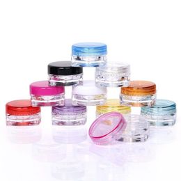 Plastic Square Shape 3g 5g Mini Travel Cosmetic Jars Refillable Makeup Cream Eyeshadow Lip Balm Nail Art Sample Storage Container Bottl Fhml