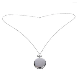 Watch Repair Kits Unique Vintage Mens Lady Analog Pocket Necklace Pendant Chain Cute Gift - Silver