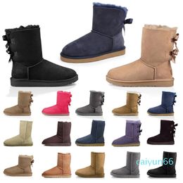 Snow Boot Fashion Women Lady Triple Black Navy Blue Pink Chestnut Khaki Brown Womens Platform Australians Booties Sneakers