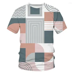Men's T Shirts 2023 Geometric Pattern 3D Printed Shirt Summer Fashion Casual Men T-shirt Unisex Hip Hop Harajuku Streetwear Tee Tops
