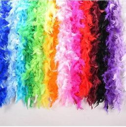 10pcs 2m Chicken Feather Strip Color Turkey Feather Boa for Wedding Birthday Party Wedding Decorations Clothing Accessories ZZ