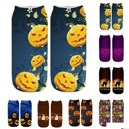 Kids Socks Short 3D Threensional Halloween Christmas Cat And Dog Print Sports Skeleton Ghost Feet Naked Sock Drop Delivery Baby Mate Dhm3Z