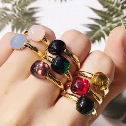 Wedding Rings Classic Water droplets Candy Style Ring 8 Colour Real Crystal Drop Rings For Women Fashion JewelryDJ1153 231122