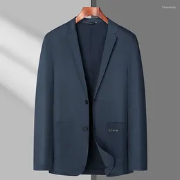 Men's Suits Men Classic Summer Thin Wedding Blazer Ice Silk Breathable Stretch Casual Plus Size Suit Jacket 8XL Blazers Elegant Stylish