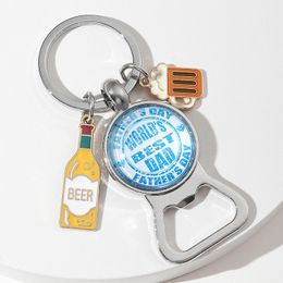 Creative Father's Day Keychains Pendant Gift Fashion Bottle Opener Keychains Jewelry Accessories In Bulk