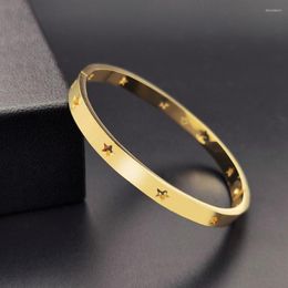 Bangle Stainless Steel Hollow Star Bracelet For Women Men Personality Fashion Simple Hip-hop Jewelry Wholesale