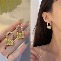 6 Style Gold Plated Brand Designers C Letters Stud Dangle Hoop Geometric Famous Women Long Eartrop Crystal Rhinestone Chain Earring