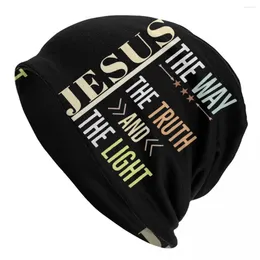 Berets Men Women Jesus The Way Truth And Light Slouchy Beanie Hat Accessories Retro Multifunction Bonnet Knitted