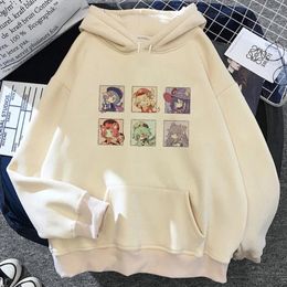 Women's Hoodies Genshin Impact Women Y2k Aesthetic Graphic Long Sleeve Top Harajuku Hood Female Anime Clothing