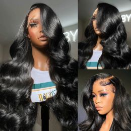 Synthetic Wigs Body Wave 13x4 HD Transparent Lace Frontal Human Hair Wigs with Baby Hair 40 Inch Black/red/blonde/blue Synthetic Lace Front Wig for Women