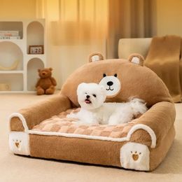 kennels pens Pet Sofa All season Universal Dog Kennel Small and Medium sized Teddy Bear Winter Warmth Rabbit Plush Bed Cat 231122